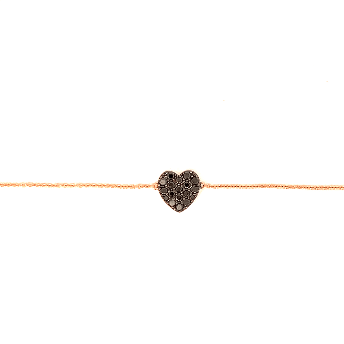 Crivelli - Bracciale cuore in oro rosa e diamanti neri