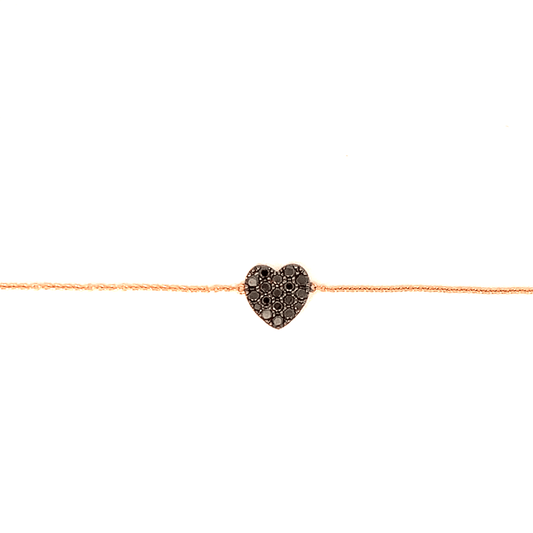 Crivelli - Bracciale cuore in oro rosa e diamanti neri
