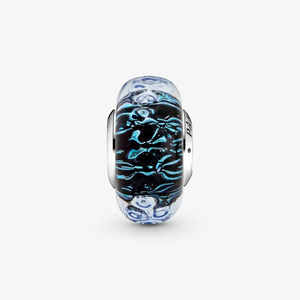 Pandora Charm Oceano in vetro di Murano blu scuro