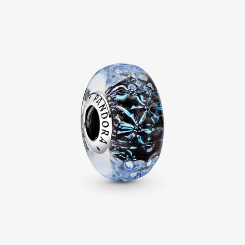Pandora Charm Oceano in vetro di Murano blu scuro