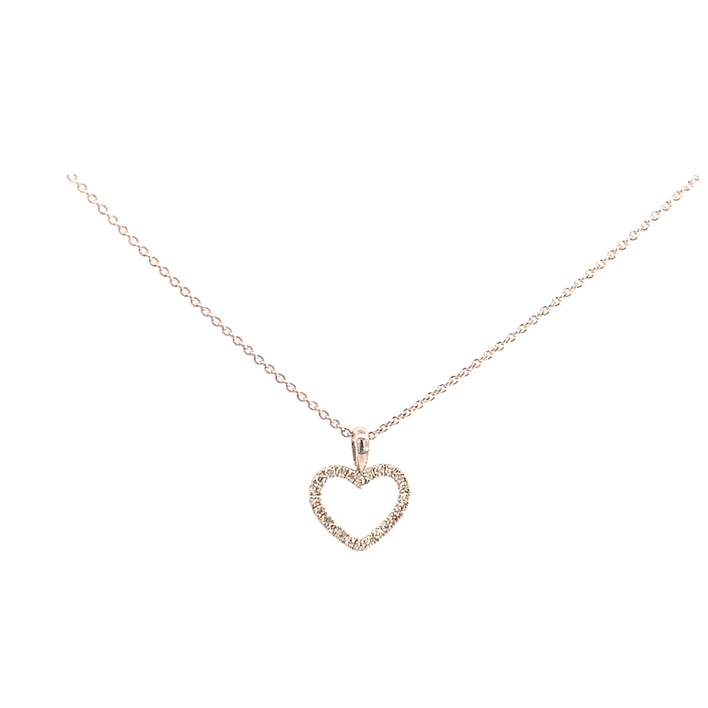 Crivelli Girocollo con cuore in oro bianco e diamanti