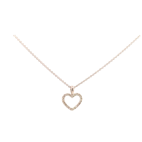 Crivelli Girocollo con cuore in oro bianco e diamanti