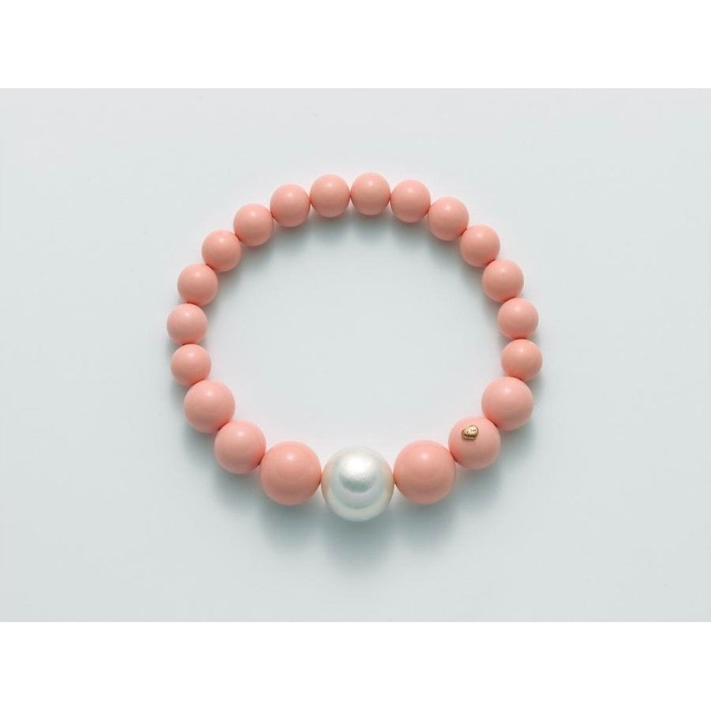 Miluna - Bracciale in corallo rosa e perla bianca