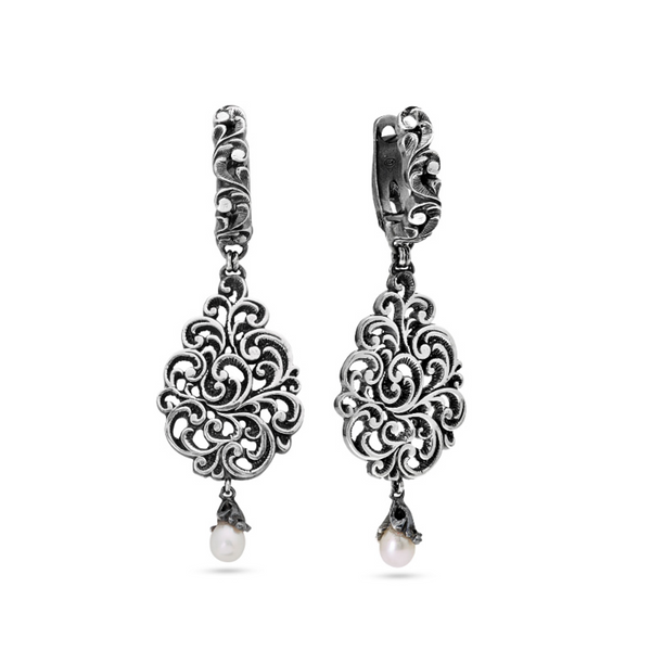 Maria e Luisa Jewels Orecchini pendenti piccoli con scattino al lobo e gocce con cristallo di rocca