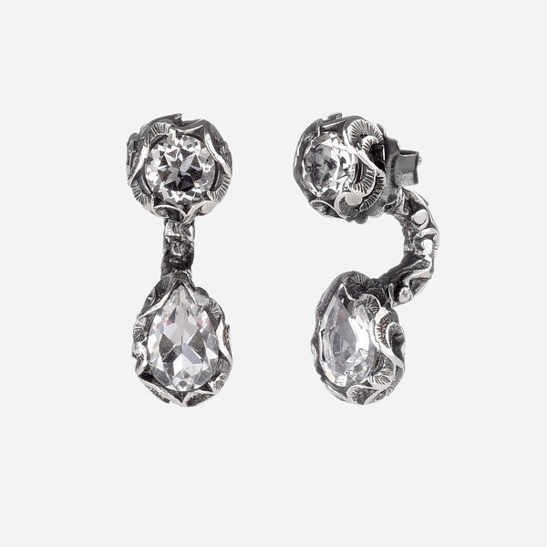 Maria e Luisa Jewels - Orecchino Shri con pietra tonda a lobo e pietra a goccia