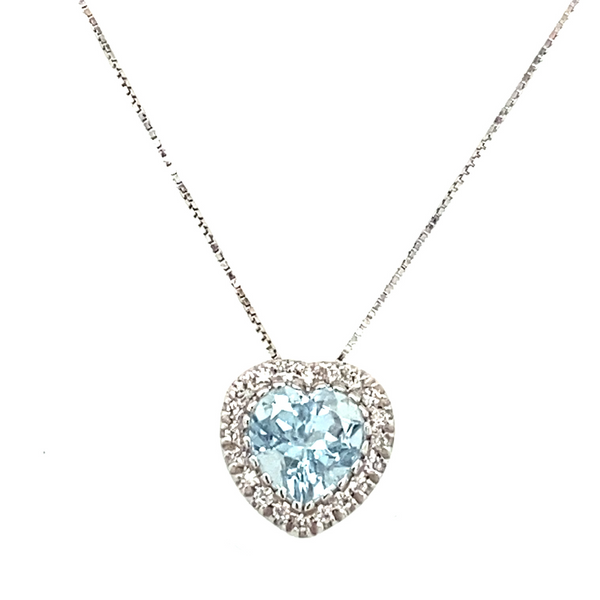 Girocollo con acquamarina taglio cuore e brillanti