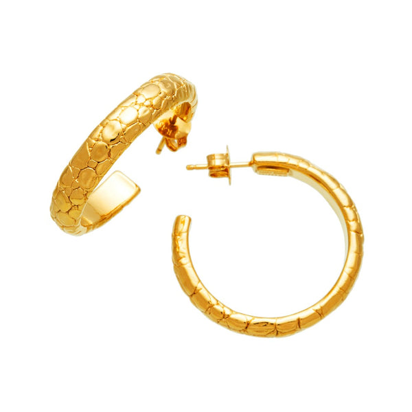 Giovanni Raspini Orecchini Cerchio Moon Crocodile