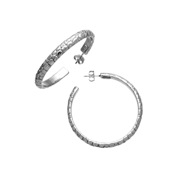 Giovanni Raspini Orecchini Cerchio Moon Crocodile Grandi