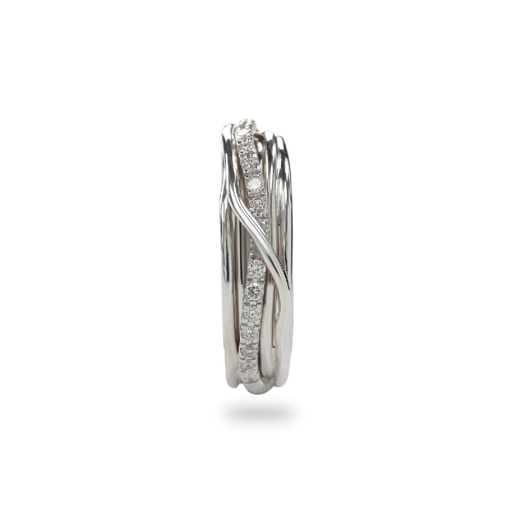 Rubinia Filodellavita - Anello Classic 7 fili in Argento 925 e Diamanti Bianchi