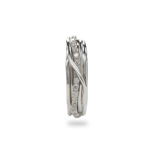 Rubinia Filodellavita - Anello Classic 7 fili in Argento 925 e Diamanti Bianchi