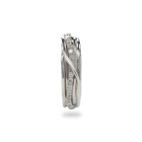 Rubinia Filodellavita - Anello Classic 7 fili in Argento 925 e Diamanti Bianchi