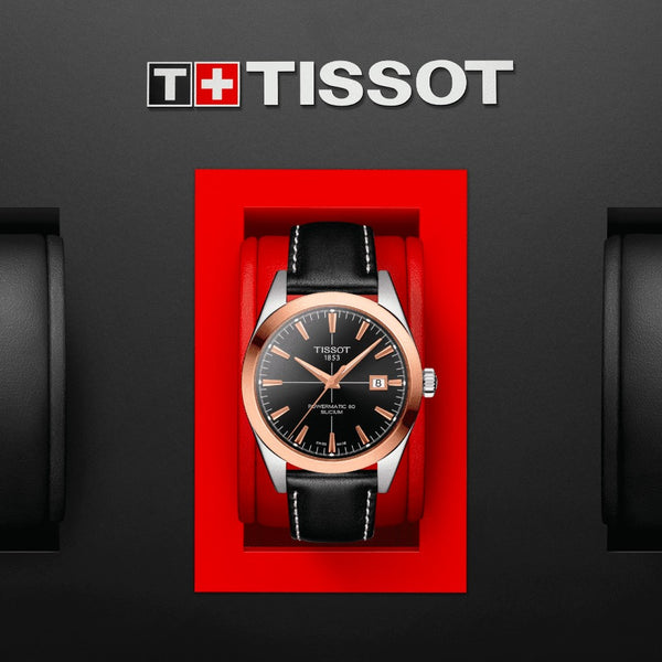 Tissot  - Orologio Gentleman Powermatic 80 Silicium Solid 18k Gold Bezel