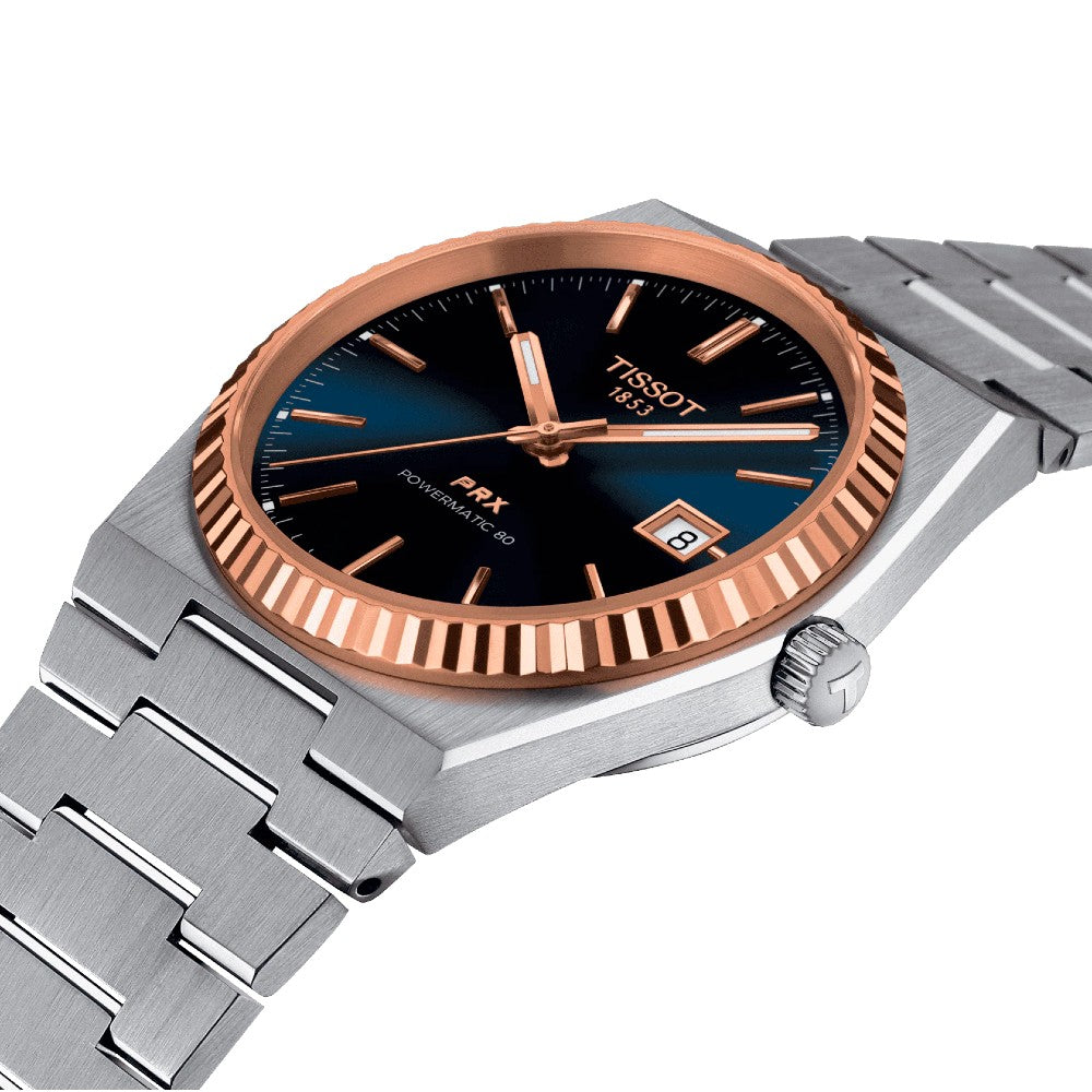 Tissot - Orologio PRX Powermatic 80, 18k Gold Bezel