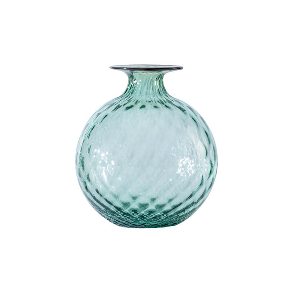 Venini Vaso Monofiore Balloton verde rio / sangue di bue 20.5 cm