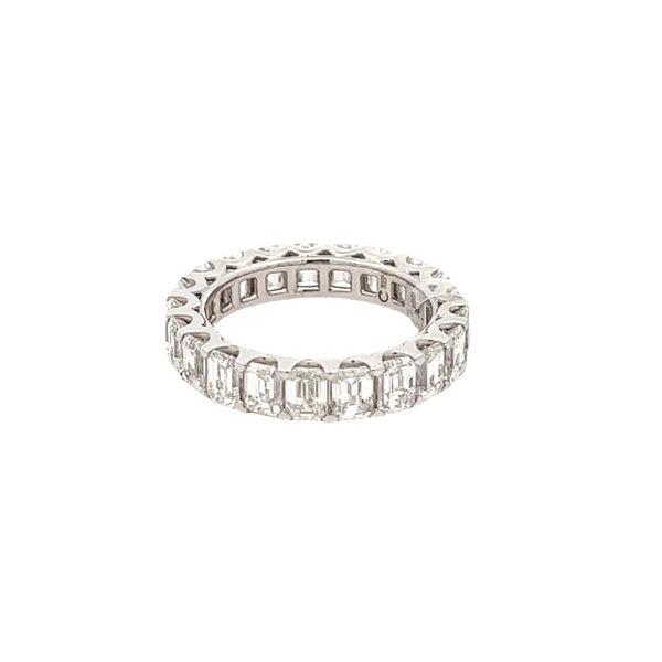 Anello Crivelli veretta in oro bianco con diamanti taglio baguette