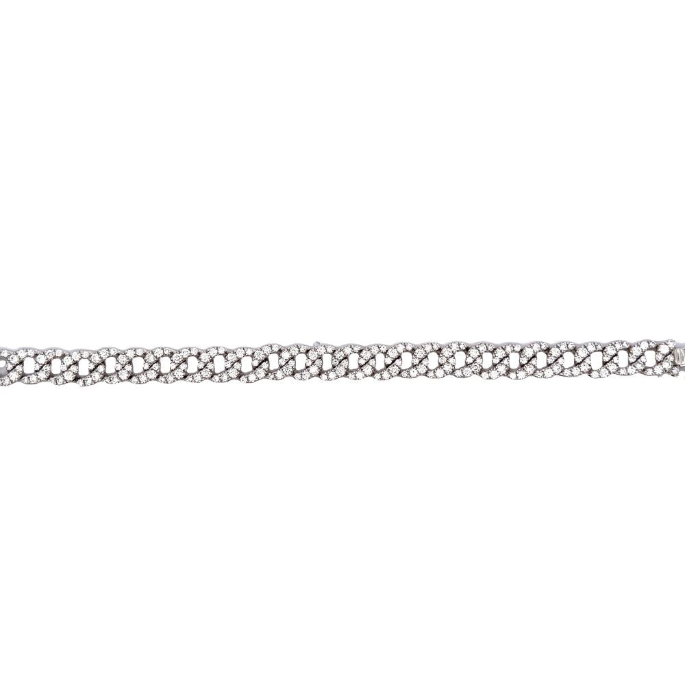 Bracciale Groumette Crivelli in oro bianco e diamanti