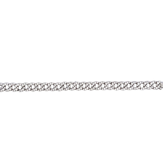 Bracciale Groumette Crivelli in oro bianco e diamanti