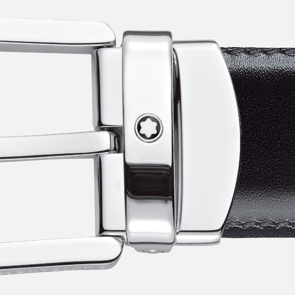 Montblanc - Cintura reversibile regolabile nera/marrone