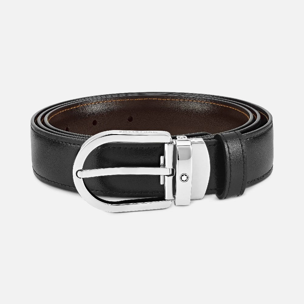 Montblanc - Cintura reversibile regolabile nera/marrone