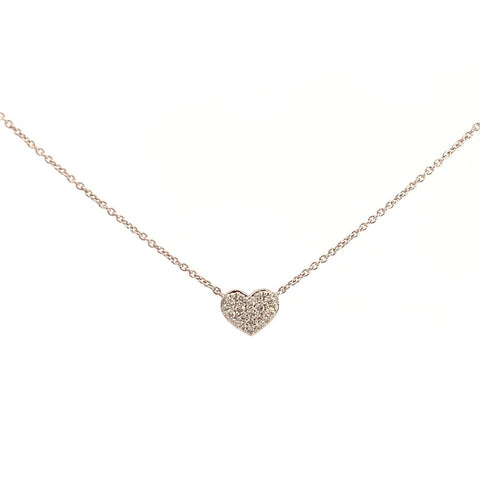 Dettaglio collana Crivelli cuore in oro bianco e diamanti