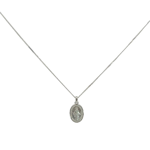 Crivelli Collana con Madonnina Miracolosa in oro bianco e diamanti