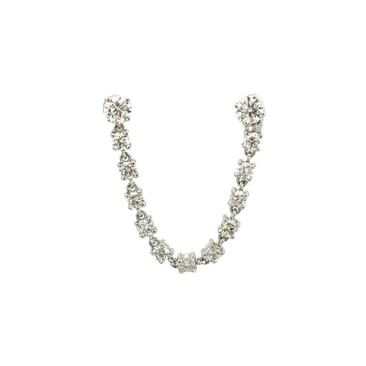 Dettaglio monorecchino Crivelli in oro bianco e diamanti