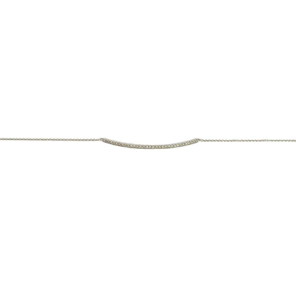 Bracciale Crivelli in oro bianco con barretta rigida con diamanti bianchi