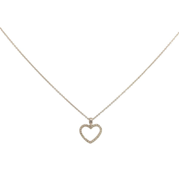 Crivelli Girocollo con cuore in oro bianco e diamanti ct. 0,15