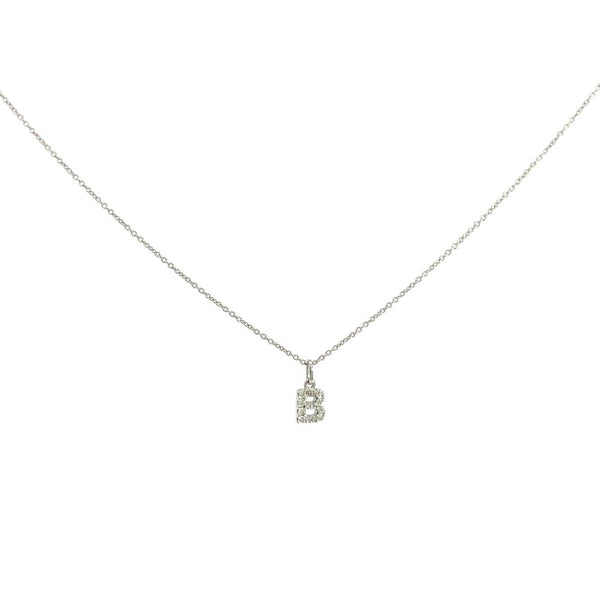 Crivelli Girocollo con Iniziale B in oro bianco e diamanti