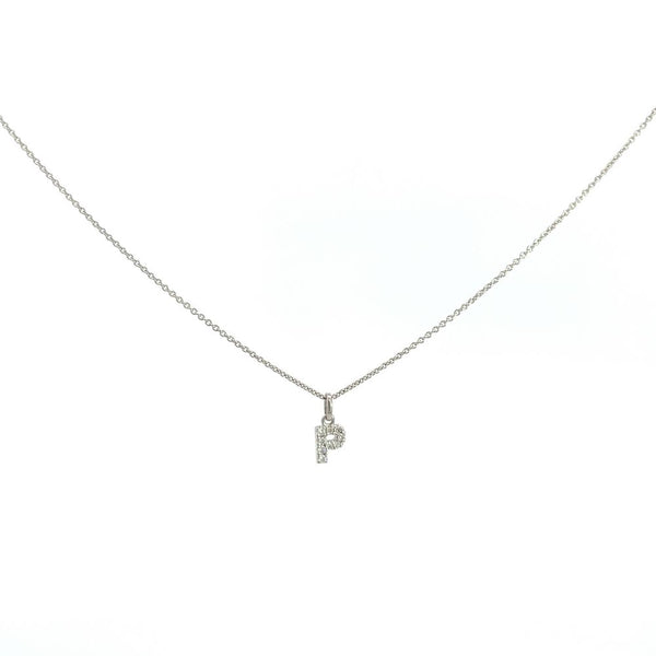 Crivelli Girocollo con Iniziale P in oro bianco e diamanti