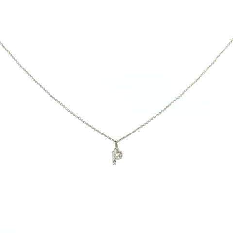 Girocollo Crivelli con iniziale P in oro bianco e diamanti