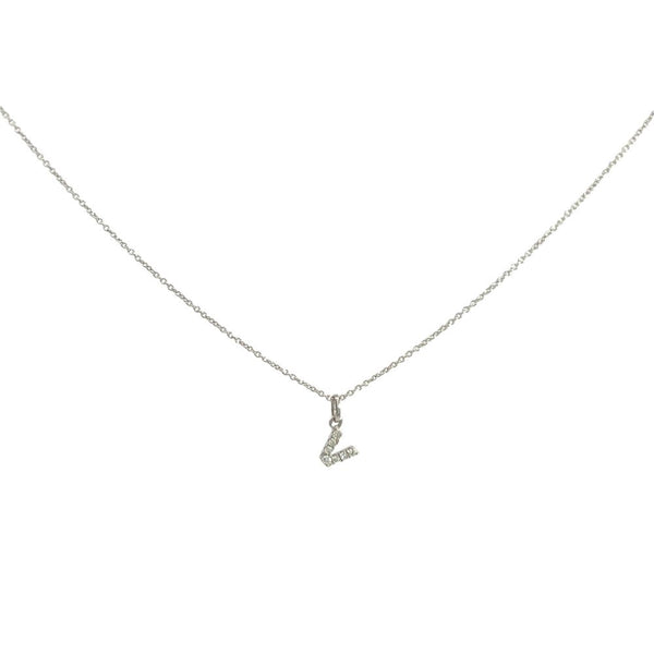 Crivelli Girocollo con Iniziale V in oro bianco e diamanti