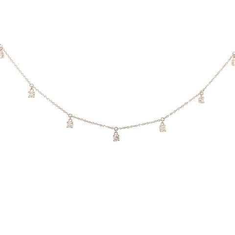 Girocollo Crivelli in oro bianco e diamanti pendenti ct. 0,51