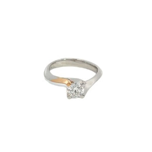 Anello solitario Crivelli in oro bicolore e diamante