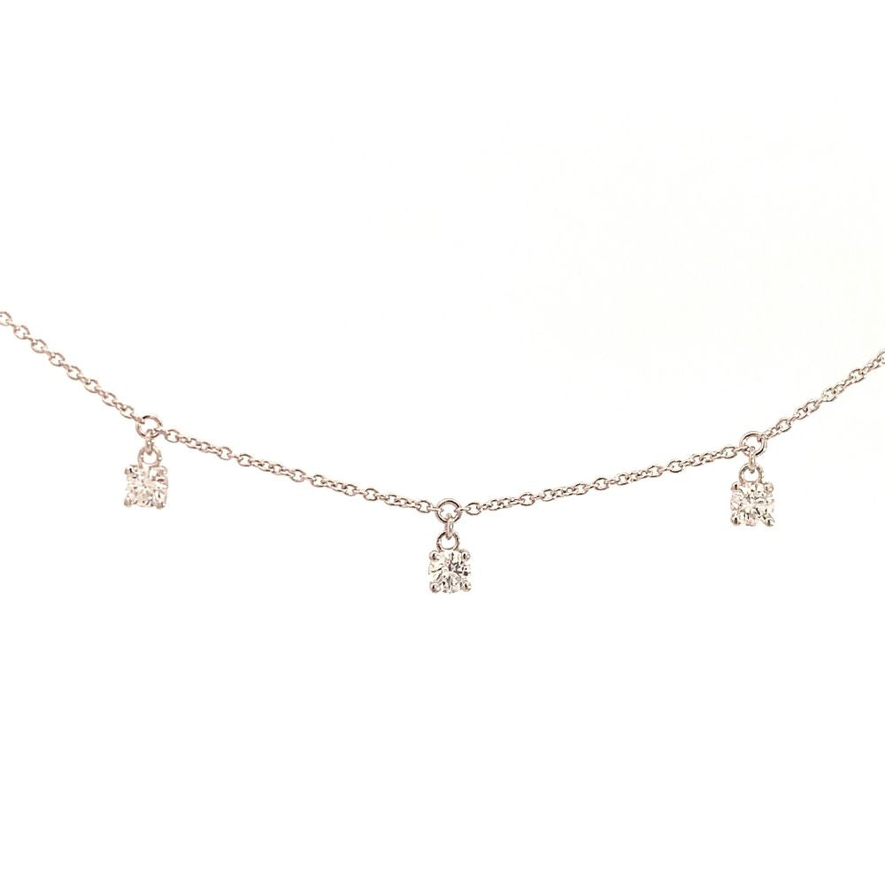 Dettaglio diamanti pendenti ct. 0,51 girocollo Crivelli in oro bianco