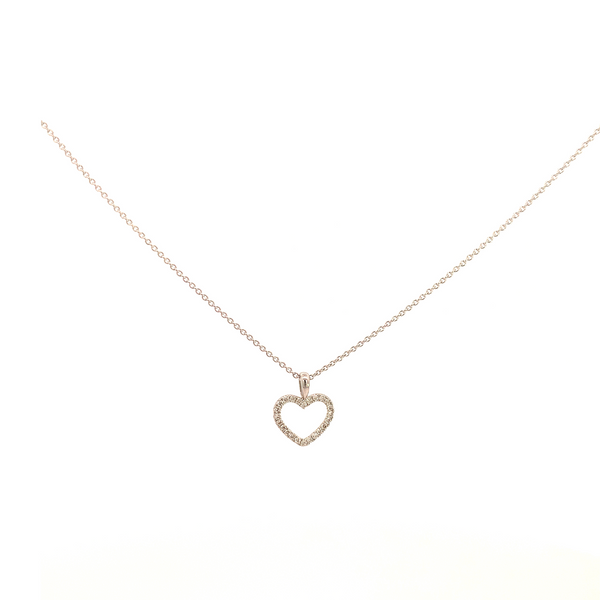 Crivelli Girocollo con cuore in oro bianco e diamanti