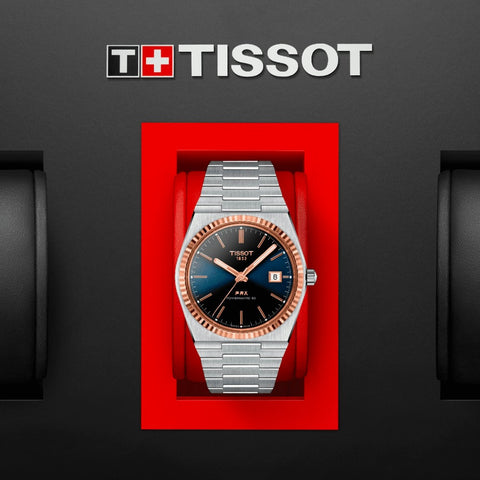 Tissot - Orologio PRX Powermatic 80, 18k Gold Bezel