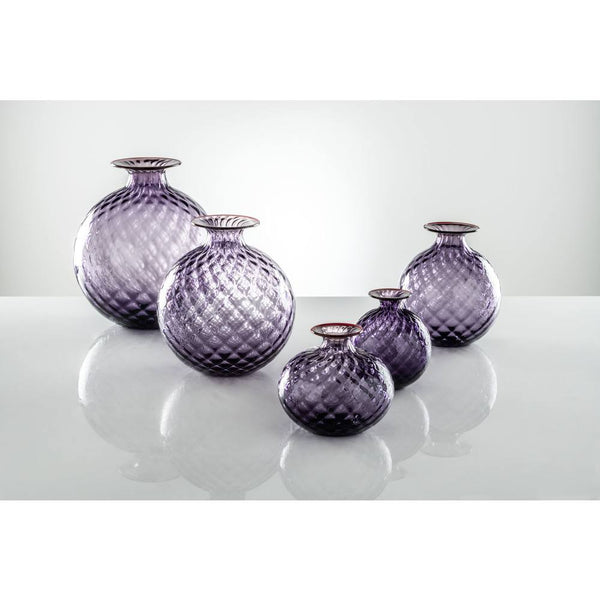 Venini Vaso Monofiore Balloton Indaco / filo rosso 24.5 cm