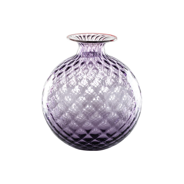 Venini Vaso Monofiore Balloton Indaco / filo rosso 24.5 cm